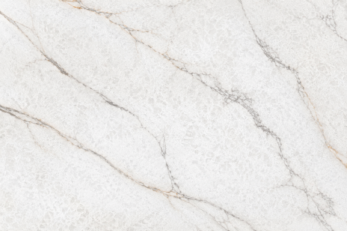 Close-up of Mont Blanc Crystal porcelain Face B with graphite-gray fissures and muted sand-beige accents