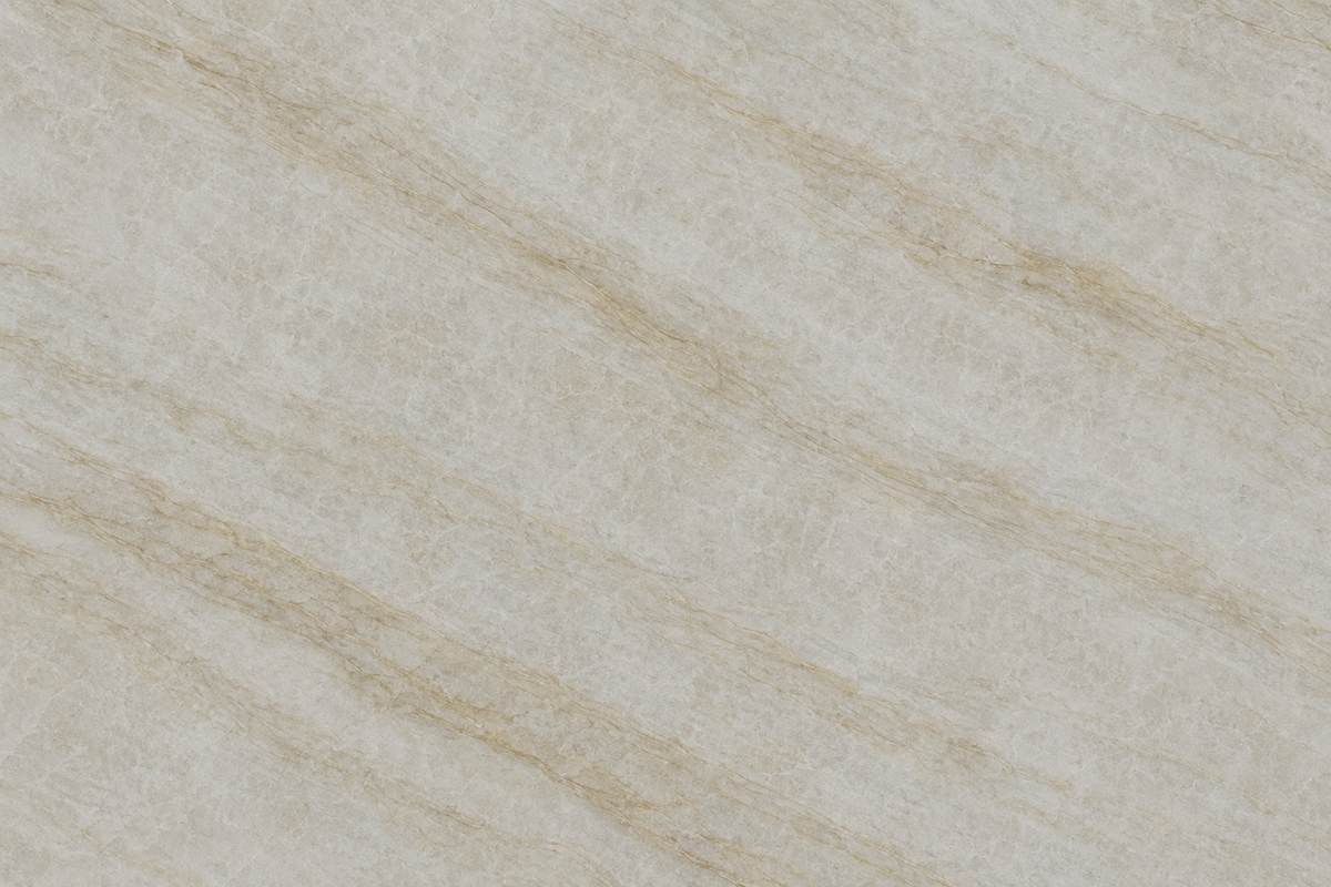 Detailed Printed Taj Mahal Quartz pattern with natural-looking beige striations and subtle stone texture