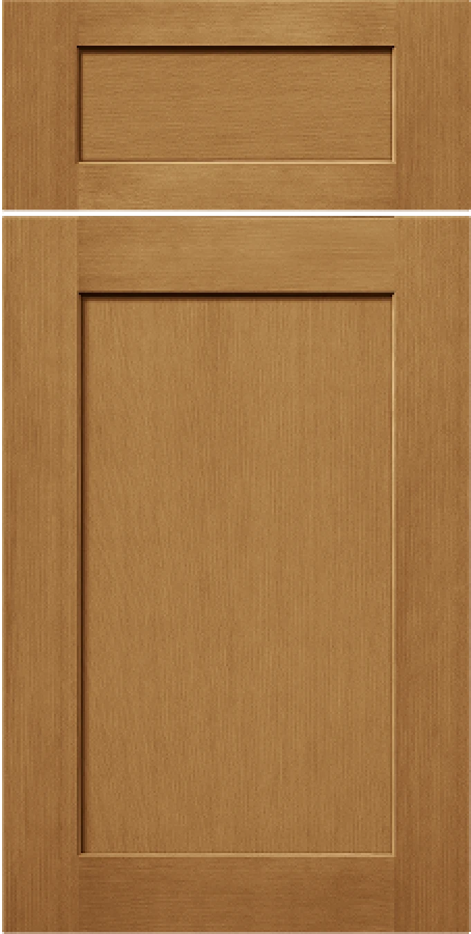 Shaker Grain kitchen cabinet door with natural wood grain finish