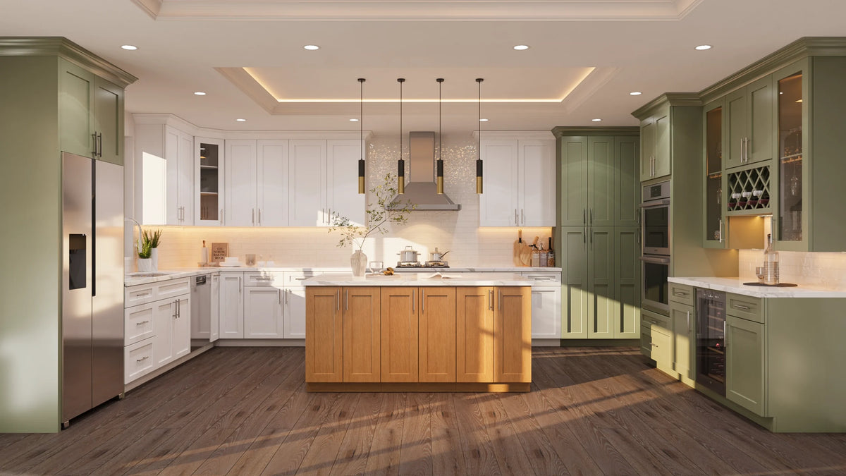 U-shaped kitchen with LineCraft Shaker cabinets