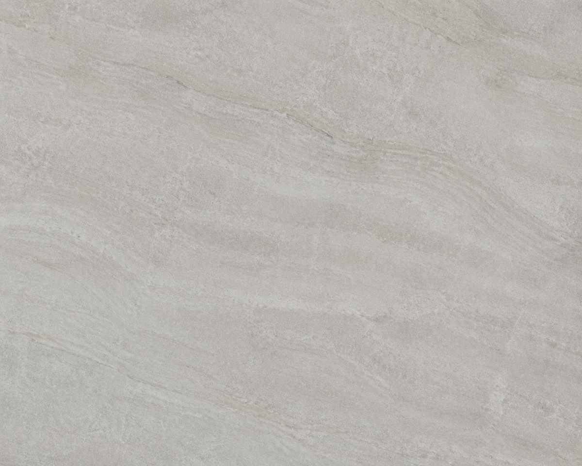 Close-up of light beige quartz surface with subtle linear veining and soft natural texture