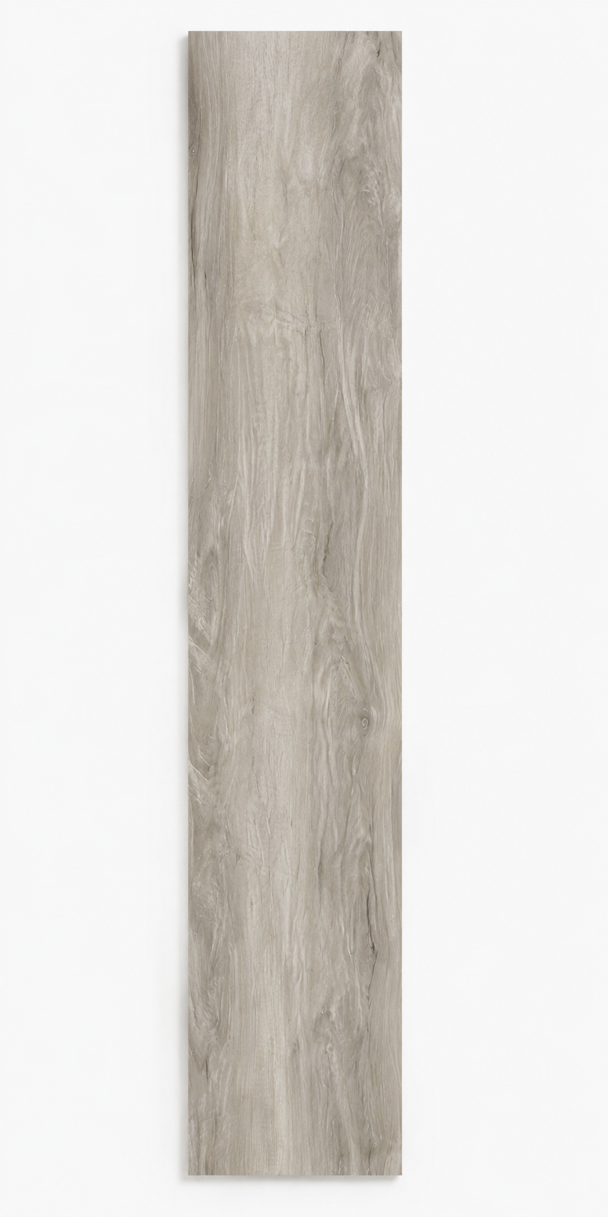 Coastal Breeze light greige oak SPC flooring plank on a neutral background