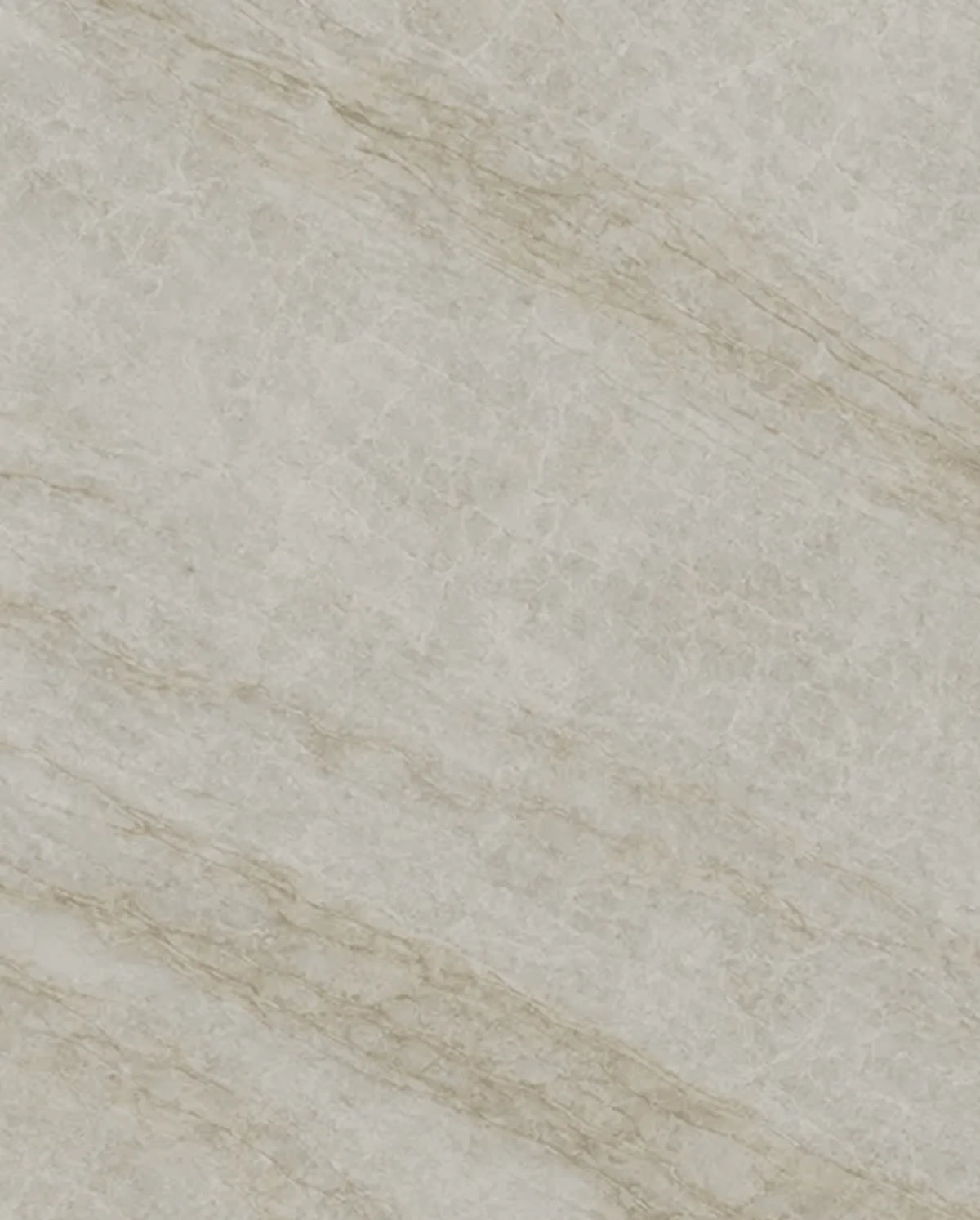Printed Taj Mahal Quartz surface with creamy white coloring and soft layered beige veining