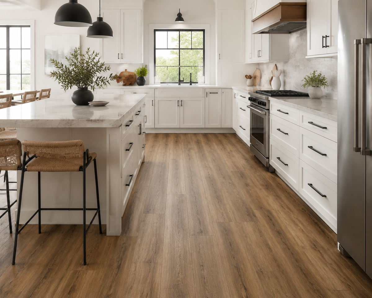 Silver Ridge 7 mm SPC flooring in a bright modern kitchen