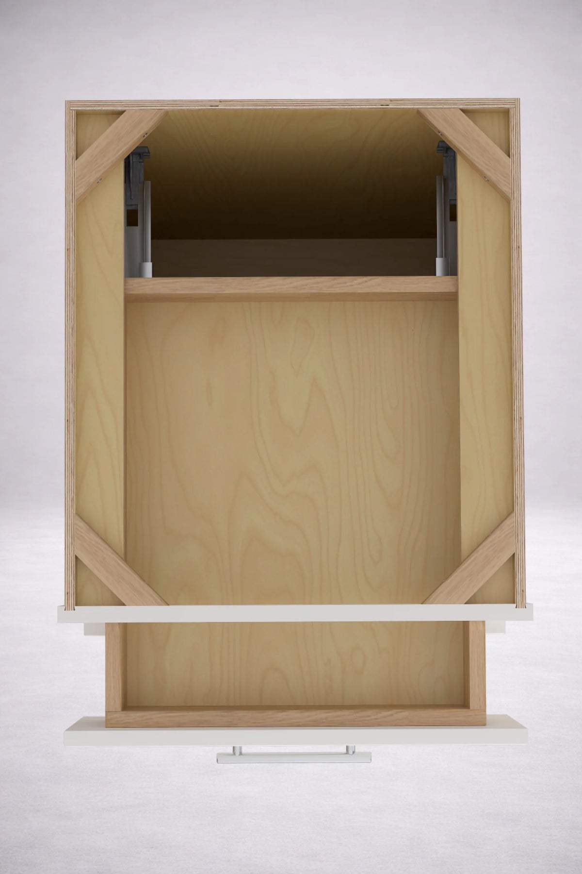 Plywood cabinet box with natural birch interior